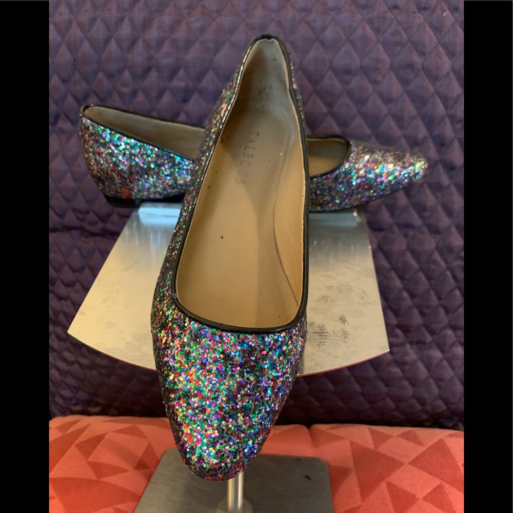 NEW TALBOTS MULTI-COLOR SEQUIN FLATS SLIPPERS 5.5M
